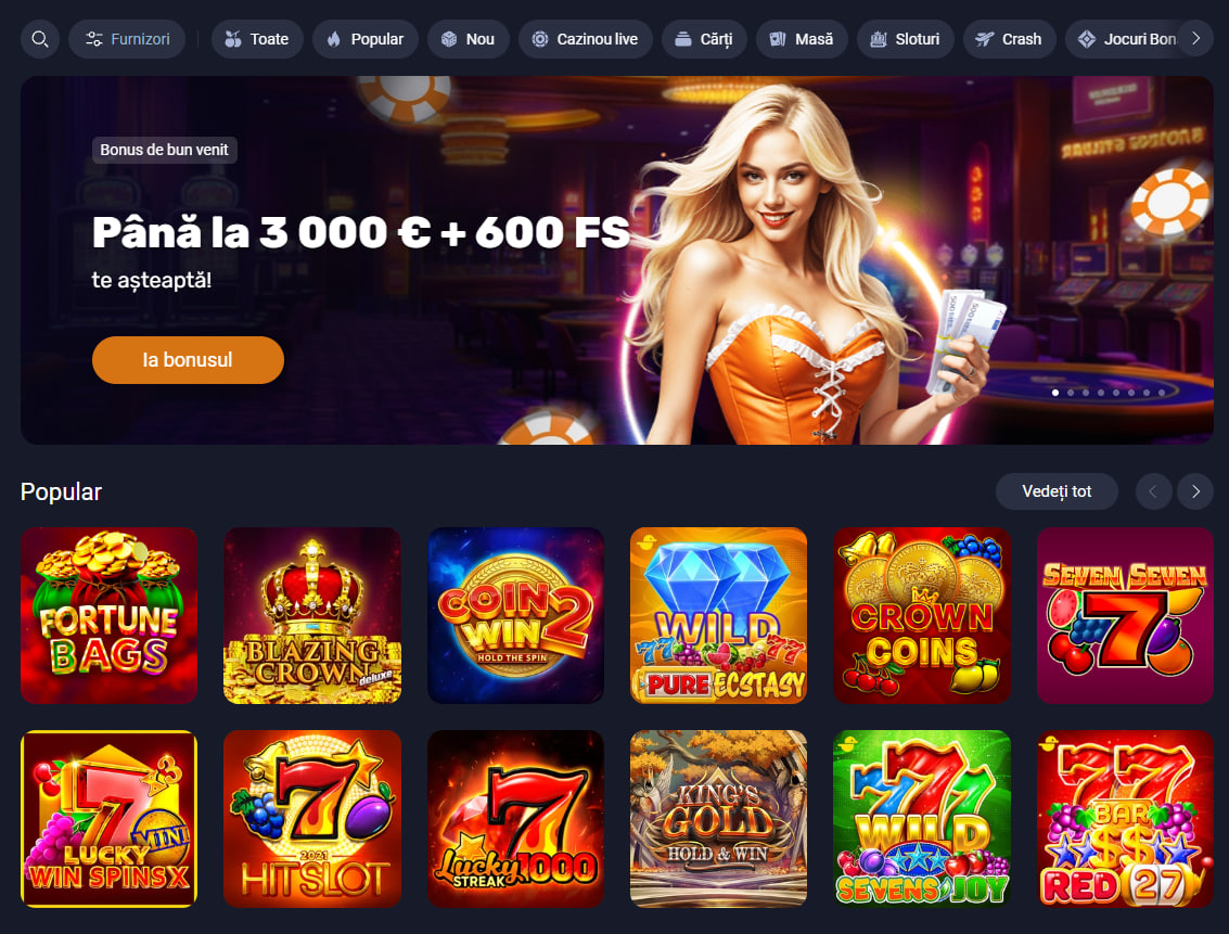 Vox Casino promo?ie de bun venit ?i jocuri populare